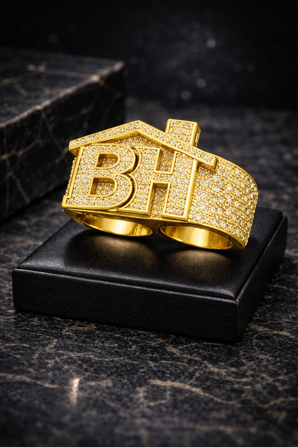 BRICK HOUSE® Golden Foundation Two-Finger Ring