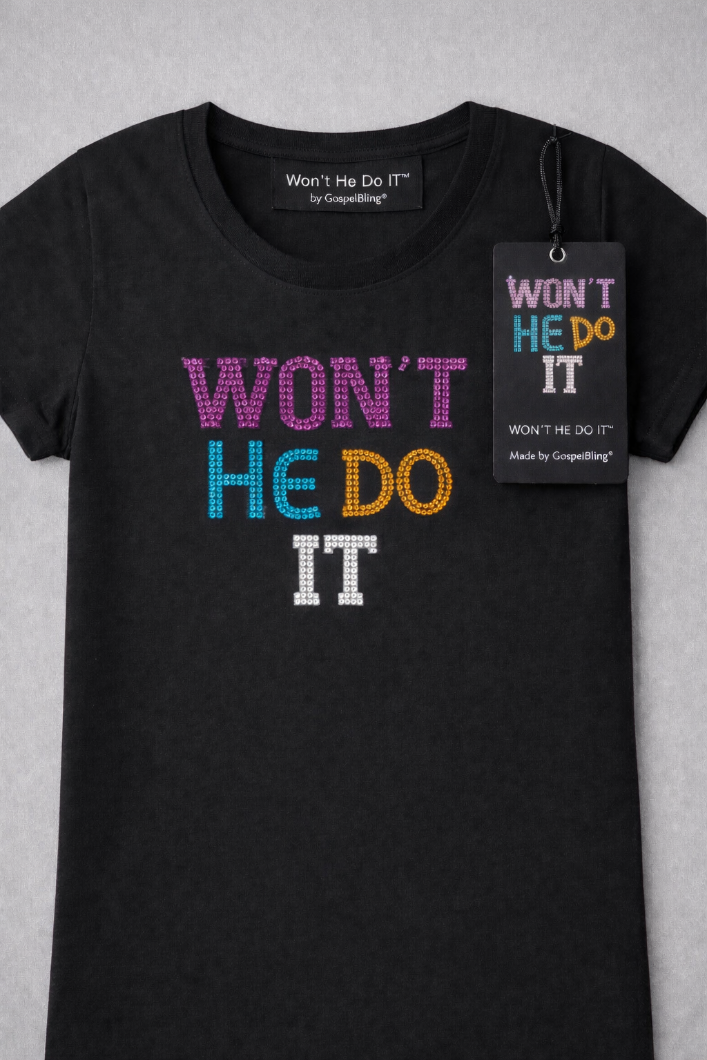 Wont He Do It™️ Rhinestone Tee