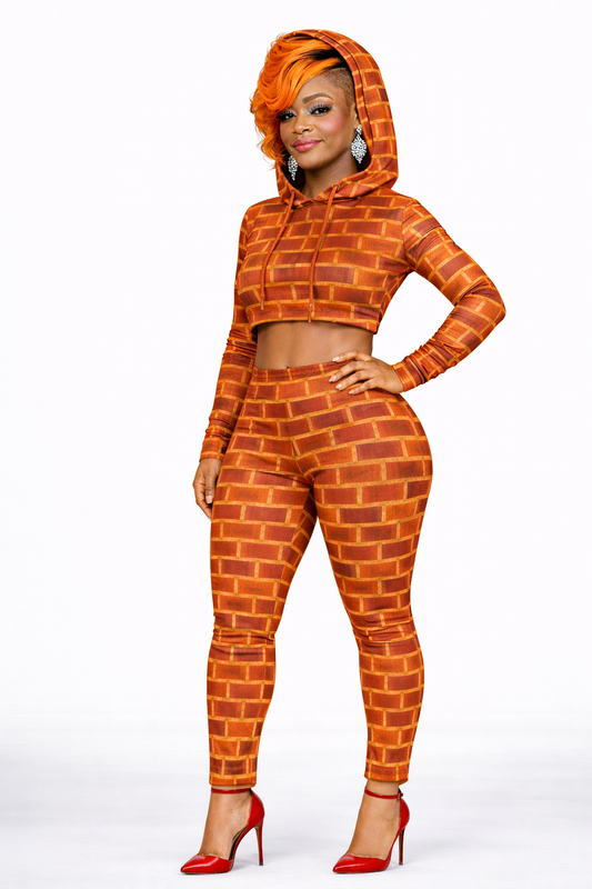 Brick House® Cropped Hoodie & High-Waist Tights Set